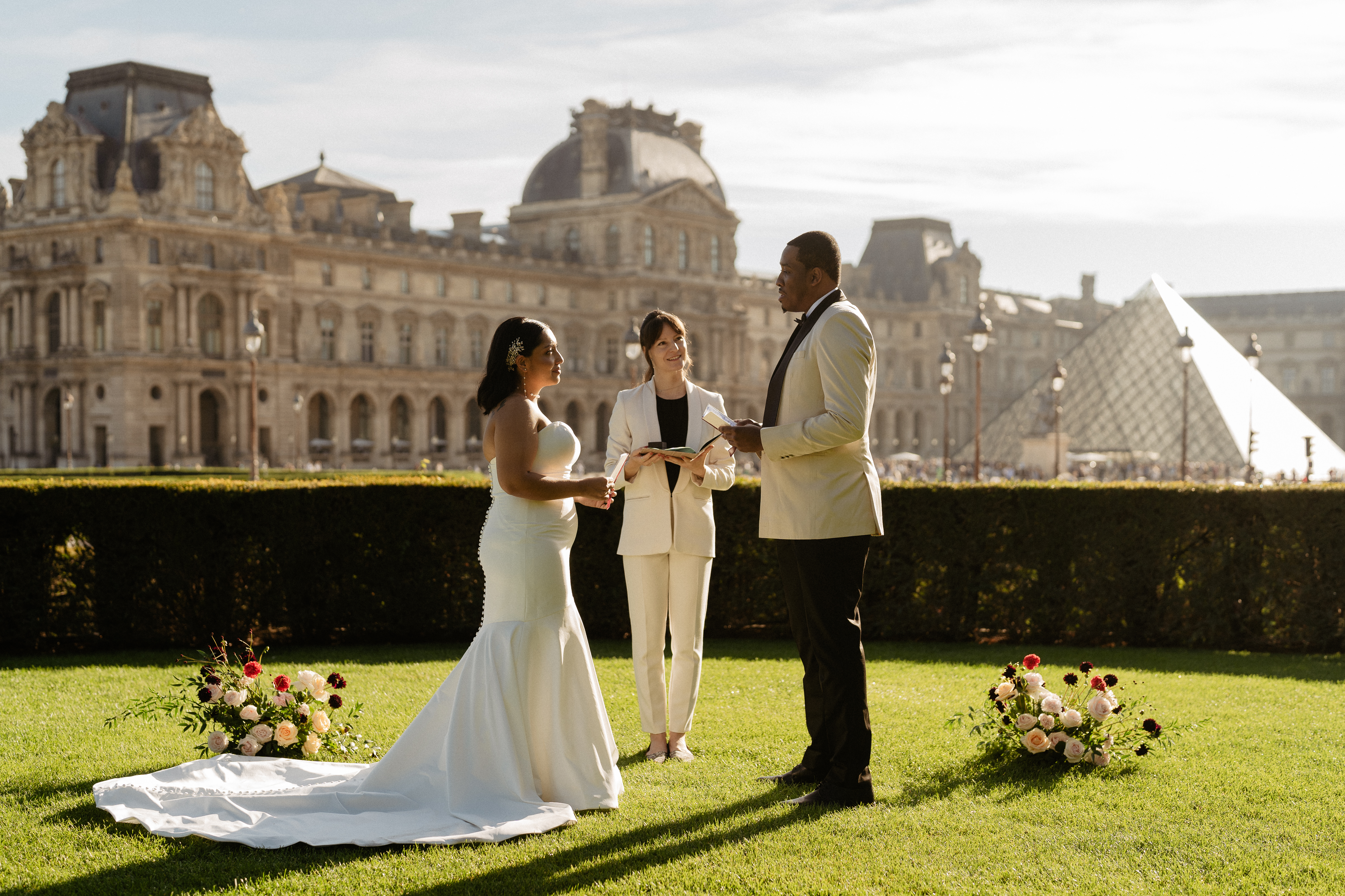 Best Elepement Ceremony Locations in Paris view of Louvre