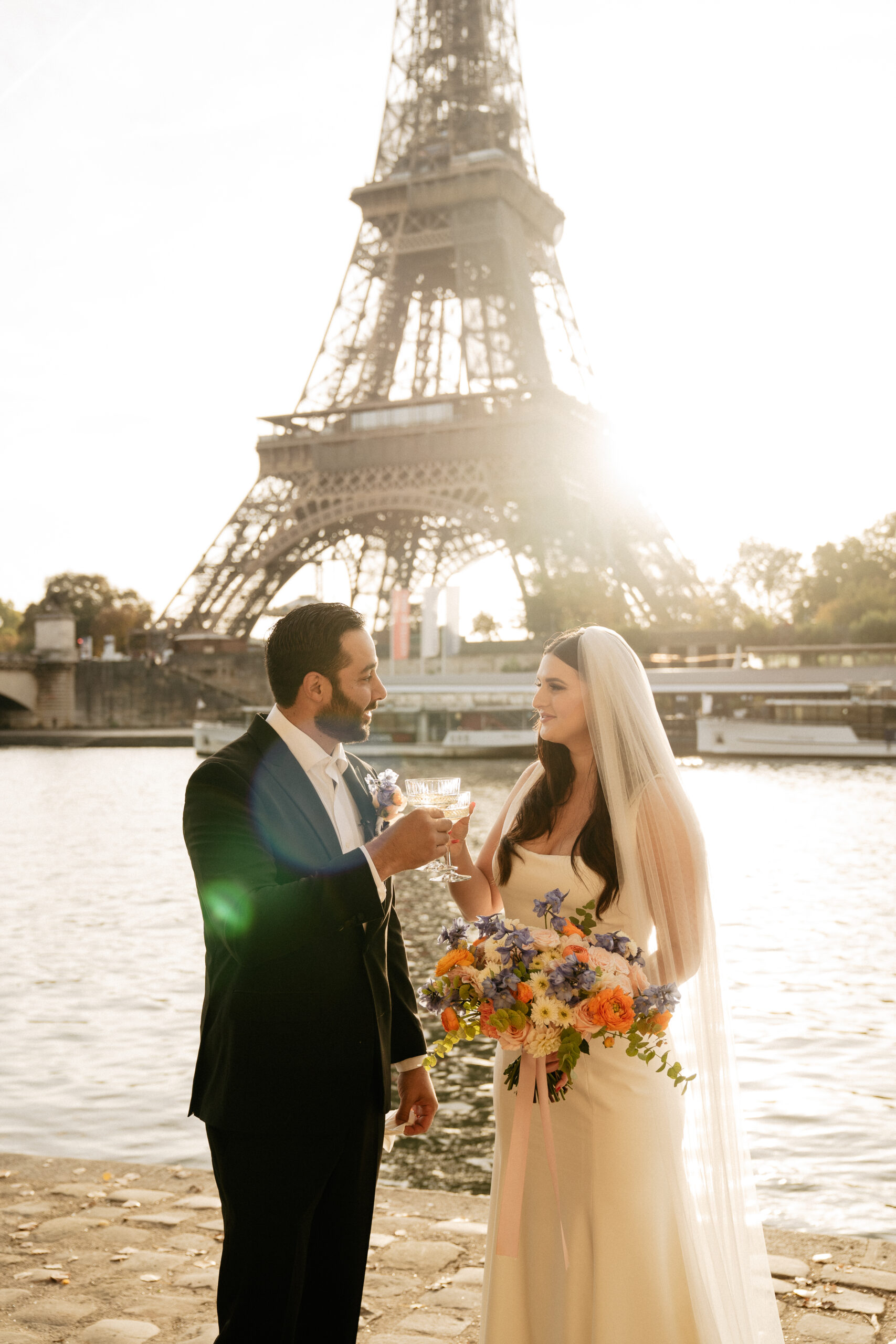 Best Elepement Ceremony Locations  Seine River -  eiffel tower view